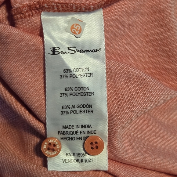 Ben Sherman Mens Preppy Cotton Blend Woven Short Sleeve Button Down Shirt Small - Picture 8 of 9